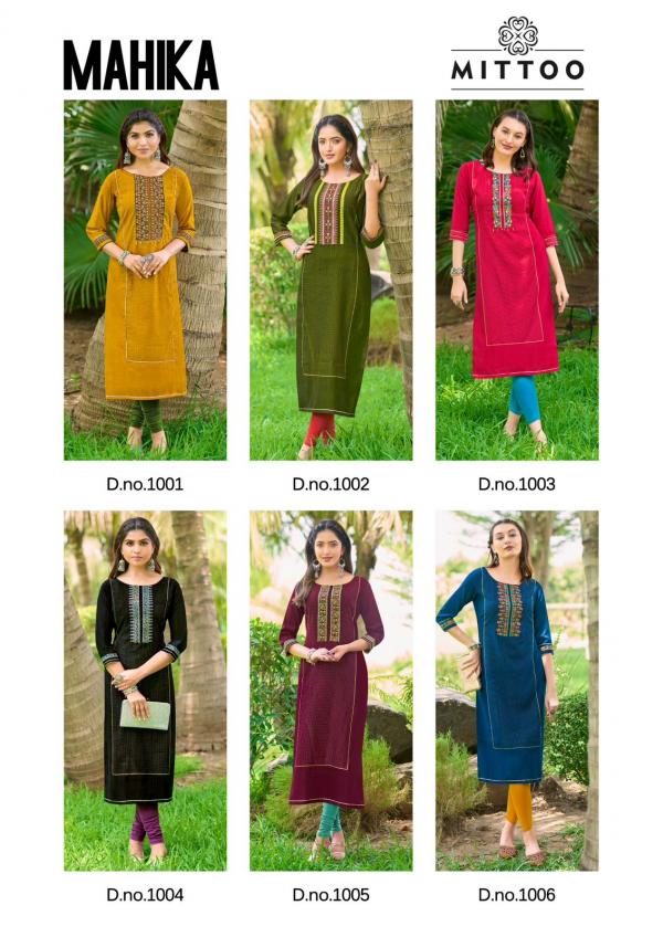 Mittoo Mahika Viscose Weaving Designer Kurti Collection